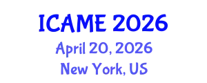 International Conference on Automation and Mechatronics Engineering (ICAME) April 20, 2026 - New York, United States