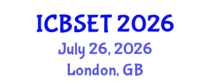 International Conference on Biological Science, Engineering and Technology (ICBSET) July 26, 2026 - London, United Kingdom