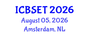International Conference on Biological Science, Engineering and Technology (ICBSET) August 05, 2026 - Amsterdam, Netherlands