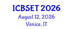 International Conference on Biological Science, Engineering and Technology (ICBSET) August 12, 2026 - Venice, Italy