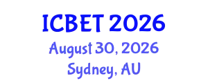 International Conference on Bioscience Engineering and Technology (ICBET) August 30, 2026 - Sydney, Australia
