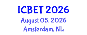International Conference on Bioscience Engineering and Technology (ICBET) August 05, 2026 - Amsterdam, Netherlands