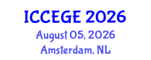 International Conference on Civil, Environmental and Geological Engineering (ICCEGE) August 05, 2026 - Amsterdam, Netherlands