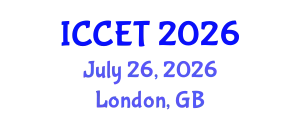 International Conference on Control Engineering and Technology (ICCET) July 26, 2026 - London, United Kingdom