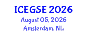 International Conference on Earthquake, Geological and Structural Engineering (ICEGSE) August 05, 2026 - Amsterdam, Netherlands