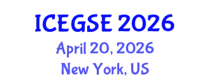International Conference on Earthquake, Geological and Structural Engineering (ICEGSE) April 20, 2026 - New York, United States