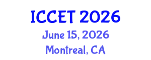 International Conference on Chemical Engineering and Technology (ICCET) June 15, 2026 - Montreal, Canada