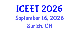 International Conference on Electrical Engineering and Technology (ICEET) September 16, 2026 - Zurich, Switzerland
