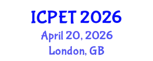 International Conference on Power Engineering and Technology (ICPET) April 20, 2026 - London, United Kingdom