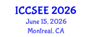 International Conference on Civil, Structural and Earthquake Engineering (ICCSEE) June 15, 2026 - Montreal, Canada
