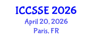 International Conference on Control Science and Systems Engineering (ICCSSE) April 20, 2026 - Paris, France