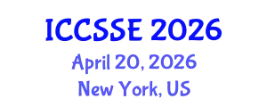 International Conference on Control Science and Systems Engineering (ICCSSE) April 20, 2026 - New York, United States