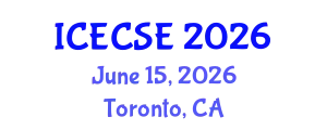 International Conference on Electrical, Computer and Systems Engineering (ICECSE) June 15, 2026 - Toronto, Canada