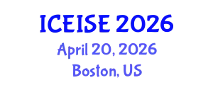 International Conference on Enterprise Information Systems and Engineering (ICEISE) April 20, 2026 - Boston, United States