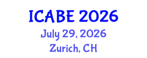 International Conference on Agricultural and Biological Engineering (ICABE) July 29, 2026 - Zurich, Switzerland