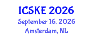 International Conference on Software and Knowledge Engineering (ICSKE) September 16, 2026 - Amsterdam, Netherlands