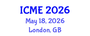 International Conference on Mechanical Engineering (ICME) May 18, 2026 - London, United Kingdom