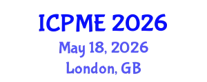 International Conference on Production and Manufacturing Engineering (ICPME) May 18, 2026 - London, United Kingdom