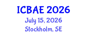 International Conference on Biological and Agricultural Engineering (ICBAE) July 15, 2026 - Stockholm, Sweden