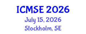 International Conference on Management and Systems Engineering (ICMSE) July 15, 2026 - Stockholm, Sweden