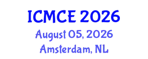 International Conference on Mechanical and Control Engineering (ICMCE) August 05, 2026 - Amsterdam, Netherlands