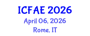 International Conference on Food and Agricultural Engineering (ICFAE) April 06, 2026 - Rome, Italy