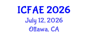 International Conference on Food and Agricultural Engineering (ICFAE) July 12, 2026 - Ottawa, Canada