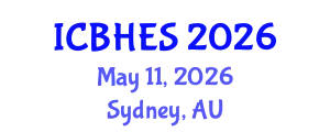 International Conference on Biological, Health and Environmental Sciences (ICBHES) May 11, 2026 - Sydney, Australia