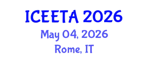 International Conference on Electrical Engineering: Theory and Application (ICEETA) May 04, 2026 - Rome, Italy