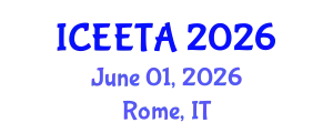 International Conference on Electrical Engineering: Theory and Application (ICEETA) June 01, 2026 - Rome, Italy