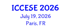 International Conference on Civil and Earth Science Engineering (ICCESE) July 19, 2026 - Paris, France