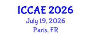 International Conference on Control and Automation Engineering (ICCAE) July 19, 2026 - Paris, France