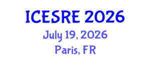 International Conference on Earth Science and Resource Engineering (ICESRE) July 19, 2026 - Paris, France