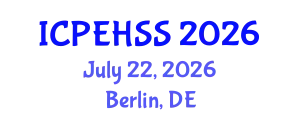 International Conference on Psychological, Educational, Health and Social Sciences (ICPEHSS) July 22, 2026 - Berlin, Germany