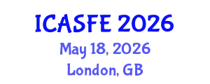 International Conference on Agricultural Science and Food Engineering (ICASFE) May 18, 2026 - London, United Kingdom