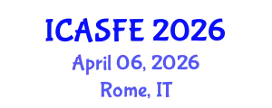 International Conference on Agricultural Science and Food Engineering (ICASFE) April 06, 2026 - Rome, Italy