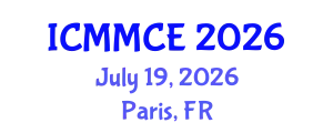 International Conference on Mechanics, Materials and Civil Engineering (ICMMCE) July 19, 2026 - Paris, France