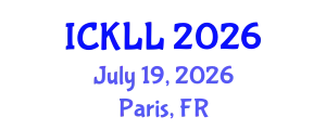 International Conference on Knowledge and Language Learning (ICKLL) July 19, 2026 - Paris, France