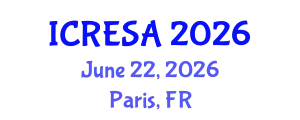 International Conference on Renewable Energy Systems and Applications (ICRESA) June 22, 2026 - Paris, France
