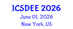 International Conference on Structural Dynamics and Earthquake Engineering (ICSDEE) June 01, 2026 - New York, United States