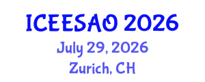 International Conference on Exergy, Energy Systems Analysis and Optimization (ICEESAO) July 29, 2026 - Zurich, Switzerland