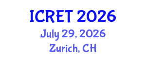 International Conference on Renewable Energy Technology (ICRET) July 29, 2026 - Zurich, Switzerland