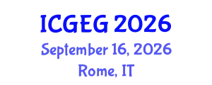 International Conference on Geotechnical Engineering and Geomechanics (ICGEG) September 16, 2026 - Rome, Italy