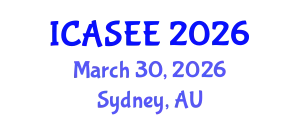 International Conference on Agriculture Science and Environment Engineering (ICASEE) March 30, 2026 - Sydney, Australia