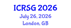 International Conference on Remote Sensing and Geoinformation (ICRSG) July 26, 2026 - London, United Kingdom