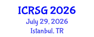 International Conference on Remote Sensing and Geoinformation (ICRSG) July 29, 2026 - Istanbul, Turkey