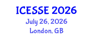 International Conference on Environment Systems Science and Engineering (ICESSE) July 26, 2026 - London, United Kingdom