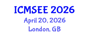 International Conference on Material Science and Environmental Engineering (ICMSEE) April 20, 2026 - London, United Kingdom