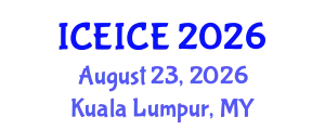 International Conference on Electrical, Instrumentation and Control Engineering (ICEICE) August 23, 2026 - Kuala Lumpur, Malaysia