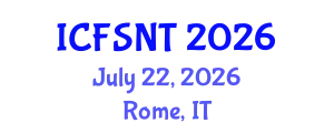 International Conference on Food Science, Nutrition and Technology (ICFSNT) July 22, 2026 - Rome, Italy